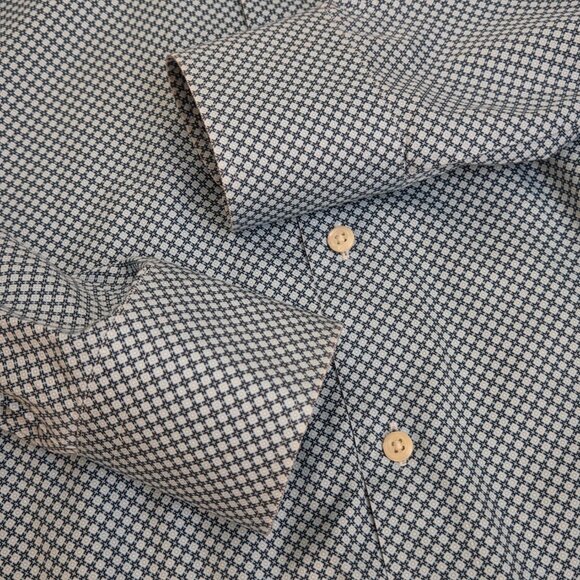 Peter Millar Shirt Men's Medium Black Mint Geometric Diamond Button Down Pocket - Picture 5 of 11